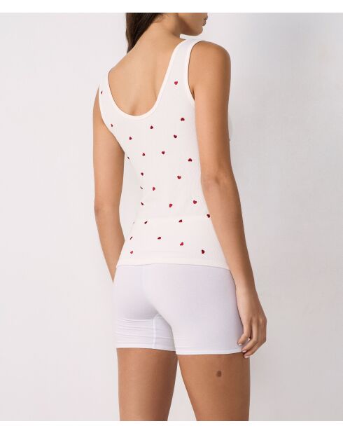 Ecru tanktop Chase met hartprint