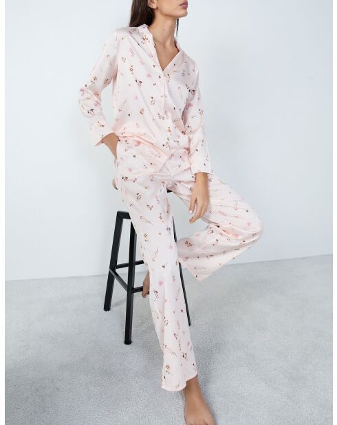 Roze rivierbroek met print