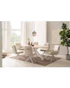 Table chêne massif brossé et huilé lamelle de chêne avec nœuds et fissures naturelle - 180x77x100 cm