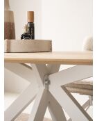 Table chêne massif brossé et huilé lamelle de chêne avec nœuds et fissures naturelle - 180x77x100 cm