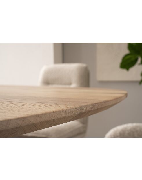 Table chêne massif brossé et huilé lamelle de chêne avec nœuds et fissures naturelle - 180x77x100 cm