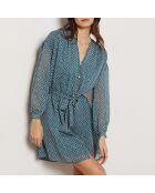 Vestido con estampado de celadón Vogel