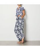 Calypso marineblauw/witte broek