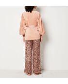 Dreiteiliger Pyjama Nanima Rouge und Leopard