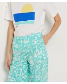 Gianna-Hose mit türkisfarbenem Hintergrundprint