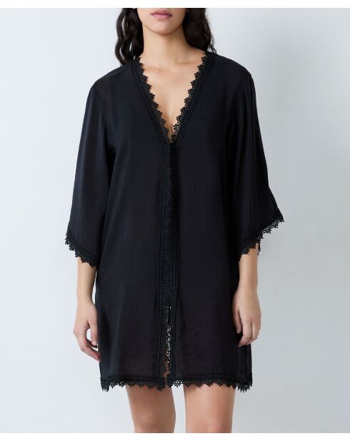 Kimono manche courte Samana b noir