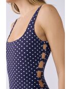 Amor 1-delig badpak zonder beugel bedrukt met witte marineblauwe achtergrond