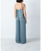 Caraco Fan petrolblauw/grijs