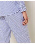 Cleeo blauw gestreepte broek