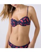 Klassischer BH mit Bügel ohne Schale Velvet Red Prints auf Marineblau