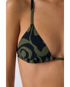 Pipa triangel-bh zonder beugel en zonder schelp gedrukt op een groene achtergrond