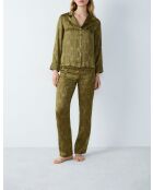 Nasir shirt met groene achtergrondprint