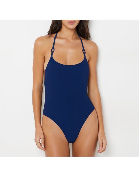 Traje de baño de una sola pieza con aros y aros de color azul medianoche de Waimea