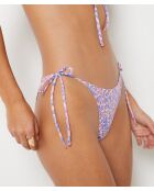 Rosalia SPE Bikinihose mit Bindeband und lila Hintergrunddruck.