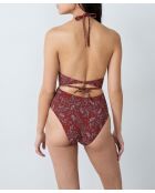 Charliz 1-teiliger rahmenloser Badeanzug mit Backstein-Hintergrunddruck