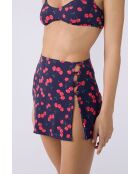 Marineblauwe rok met print Kitty