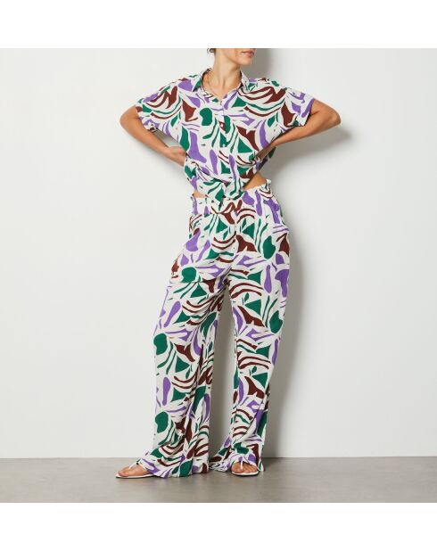 Camelia broek met veelkleurige print