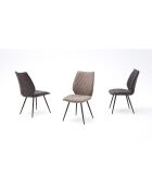Lot de 2 chaises Stockholm pu taupe - 59x47x87 cm