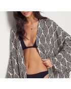 Kimono Xarraca b imprimé noir fond blanc