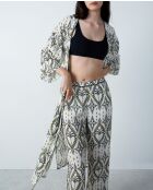 Negligé met nytro-print in wit