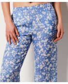 Pantacourt Lavender imprimé fond bleu