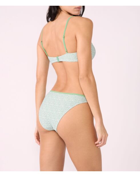 Klassischer Push-up-BH mit Bügel und Muschel, Anchusa-Print auf weißem Hintergrund