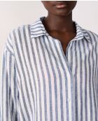 Adria b SPE blau-weiß gestreiftes Langarmhemd