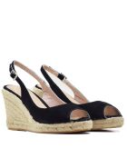 Sandali con zeppa neri F-3509 - Tacco: 8,5 cm