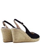 Sandali con zeppa neri F-3509 - Tacco: 8,5 cm