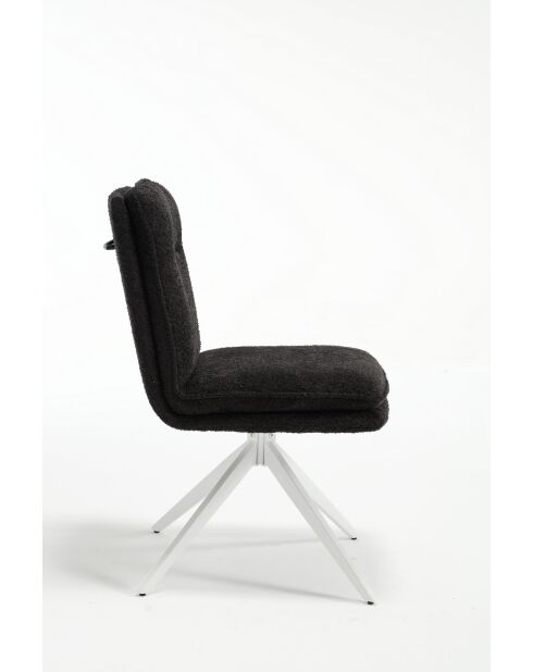 Lot de 2 chaises Valencia gris noir foncé - 51x92x68 cm