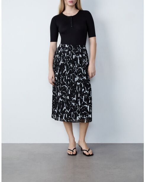 Gonna Jasmin con stampa a fondo nero