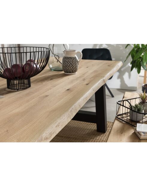 Table chêne massif huilé naturelle - 200x77x100 cm