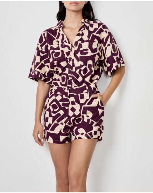 Pantaloncini Sunday con stampa bordeaux