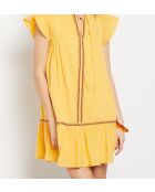 Aja jurk met boterbloemenborduursel