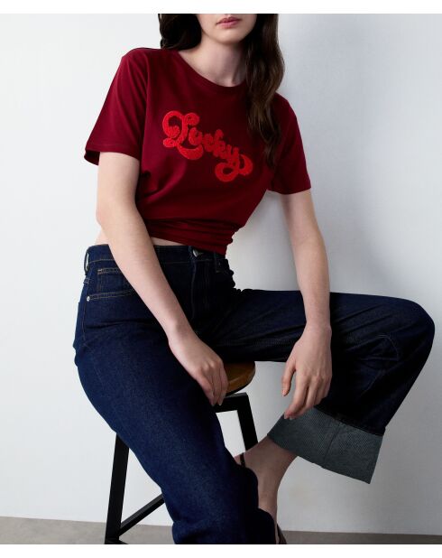 Bordeauxrood T-shirt van Flucky