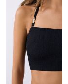 Lumineux schwarzer Stirnband-BH ohne Bügel und ohne Schale