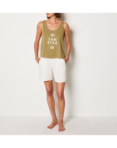 Camiseta sin mangas Susan caqui oliva