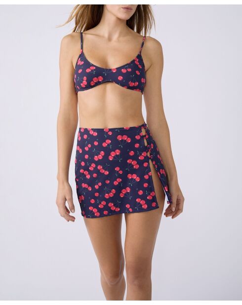 Marineblauer Rock mit Aufdruck Kitty