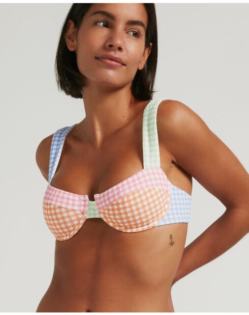 Mehrfarbiges Balconnet-Bikinioberteil Margot