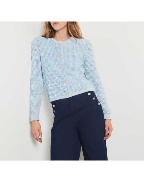 Fasie himmelblaue Strickjacke