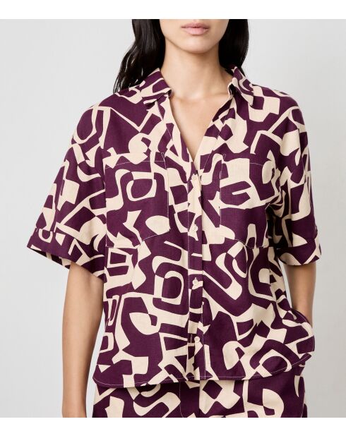 Camicia Sunday con stampa bordeaux