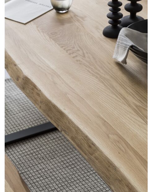 Table chêne massif huilé naturelle - 160x77x90 cm