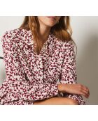 Elaude-jurk met koraalkleurige achtergrondprint