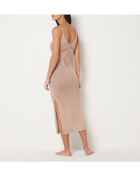 Langes Beso B-Leinenkleid mit dünnen Trägern