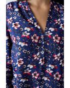 Blusa Vilma blu verde stampata