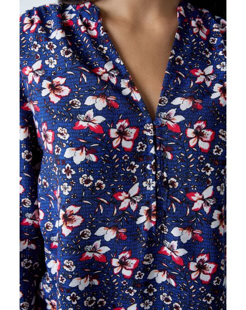 Blusa Vilma blu verde stampata