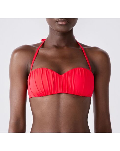 Bandeau-bh zonder beugel en met rode Luarca-schelp