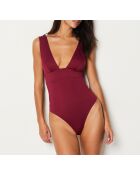 Costume da bagno intero senza cuciture Première granato bordeaux