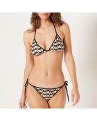 Magic Shell Bikinihose mit beige-schwarzem Aufdruck