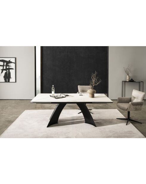 Table ceramique italian blanche - 200 (300)x77x100 cm